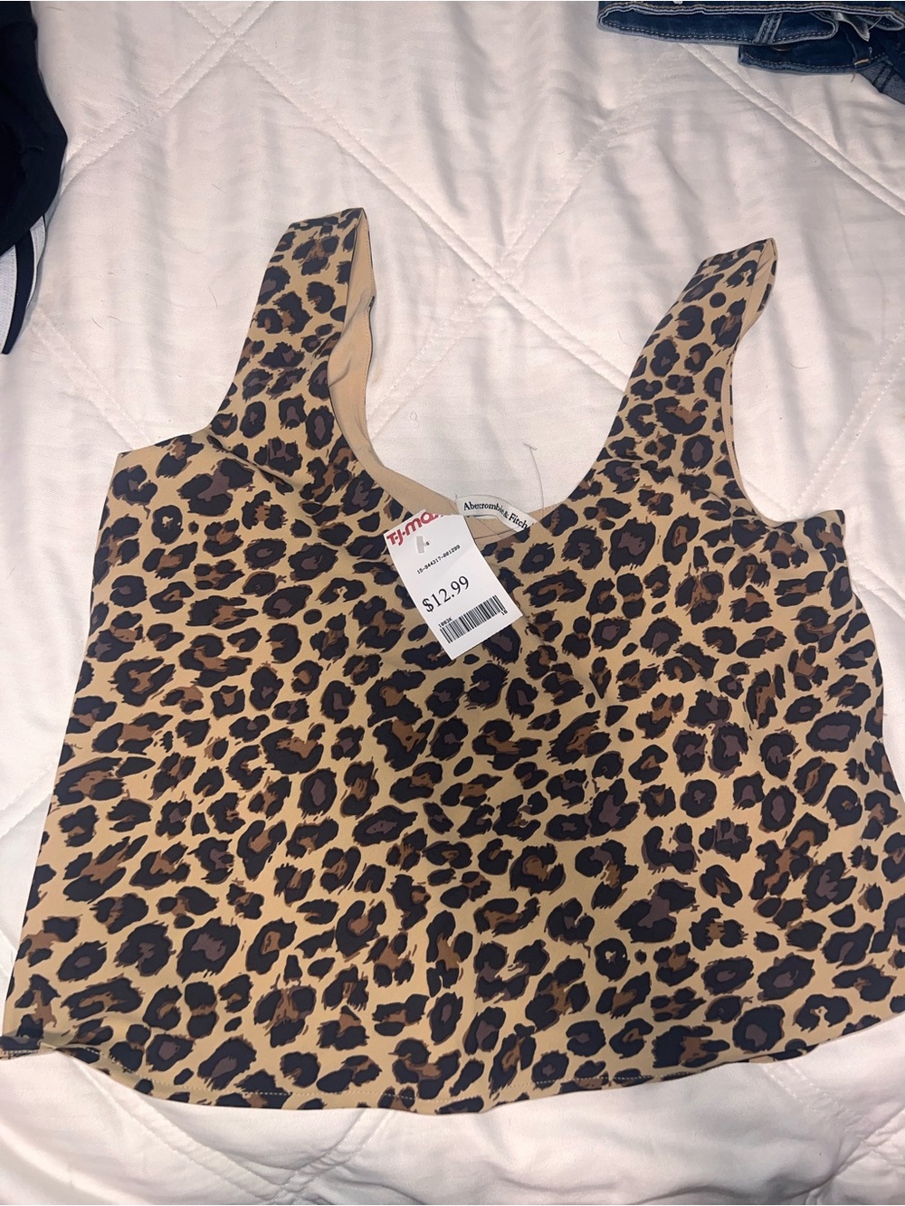 Abercrombie & Fitch Leopard Print Tank Top in Beige and Brown